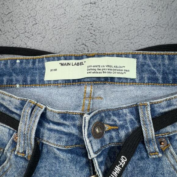 Off-White Jeans Men 33x31 Incompiuto Golden Ratio Graphic Italy Slim Straight - Picture 7 of 16